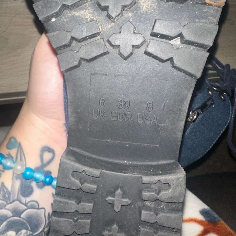Women’s blue jeans color boots size 8 - Picture 6 of 7